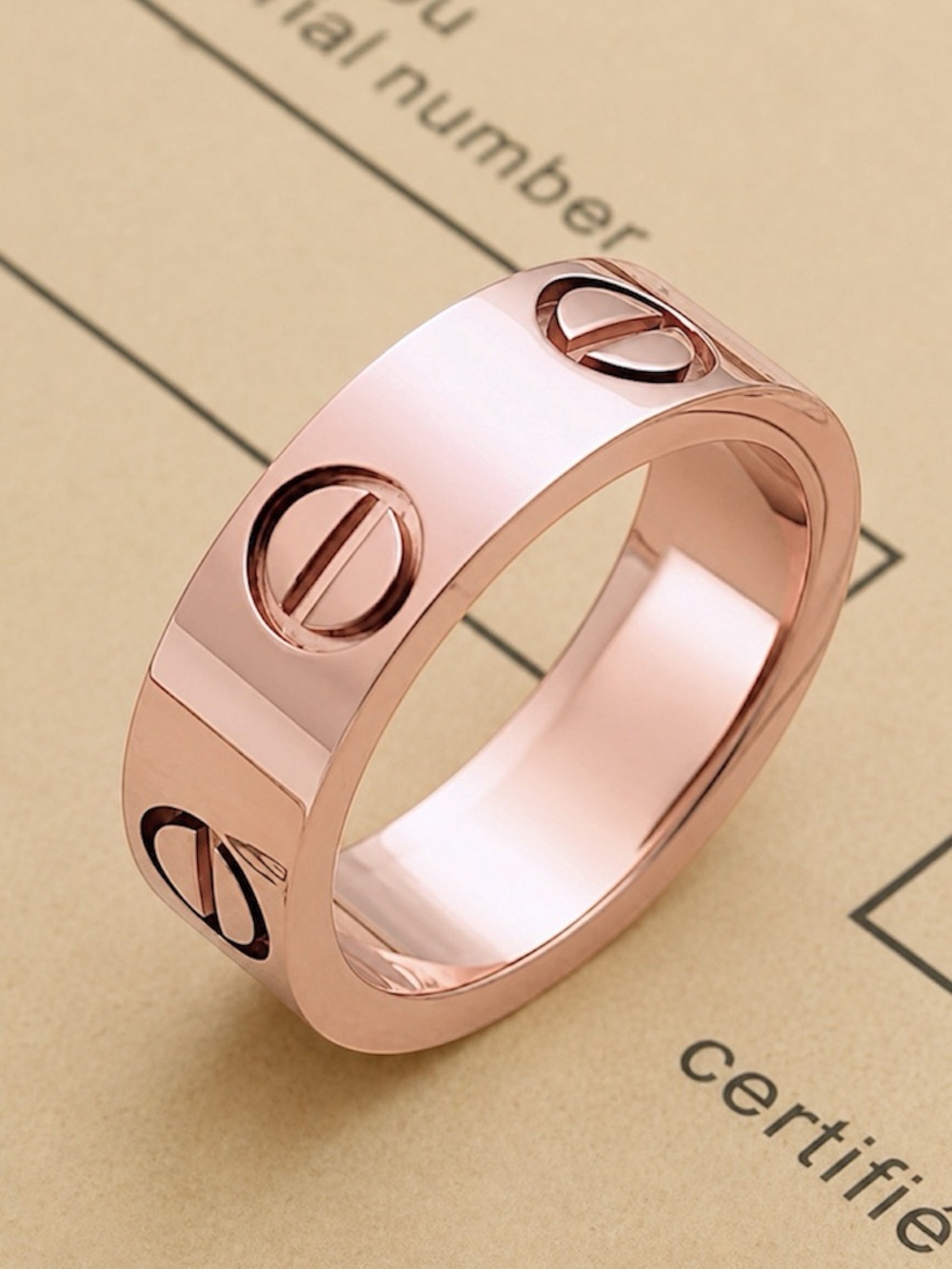 Rose Gold Love Ring Without Stones